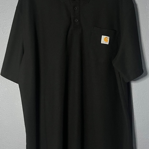 Carhartt Original Fit Pocket Polo Mens 2XL K570 Black Loose Fit Lightweight S/S - Picture 2 of 8